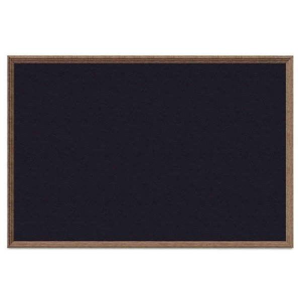 United Visual Products Decor Wood Combo Board, 60"x48", Walnut/Black Porcelain & Dark Spruce UV704DEFAB-WALNUT-BLKPORC-DRKSPR